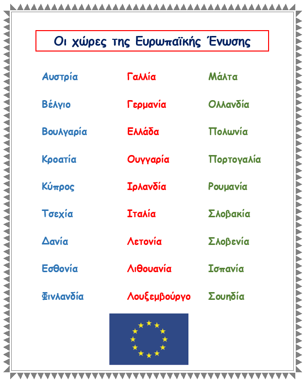 Οι χώρες της Ευρωπαϊκής Ένωσης